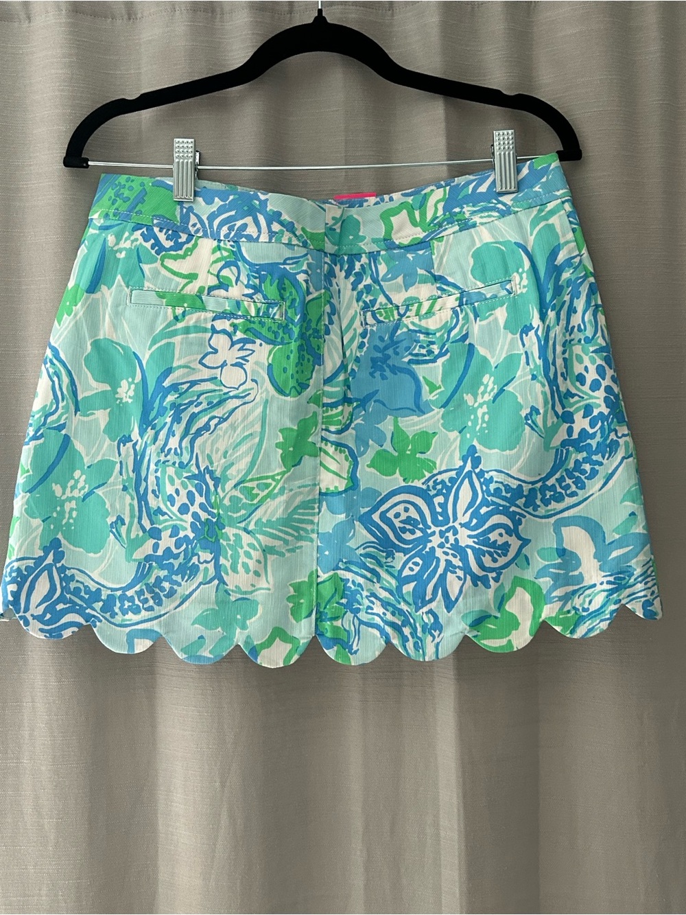NWT Lilly Pulitzer Blue, Green & White Scallop Hem Skirt - Picture 2 of 2